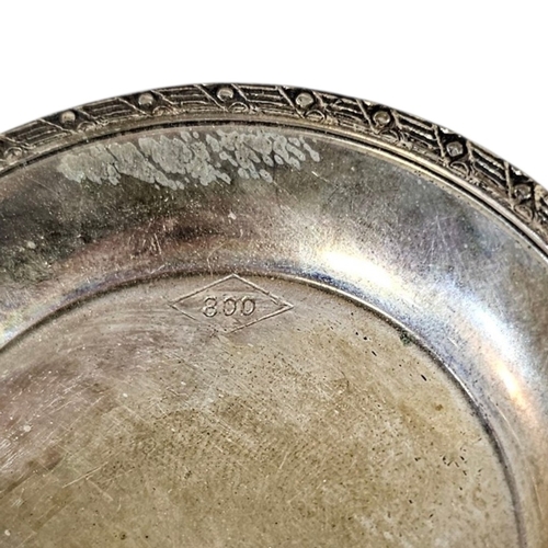 8 - A COLLECTION OF EARLY 20TH CENTURY CONTINENTAL SILVER TRINKETS
To include a shell dish set with a bi... 