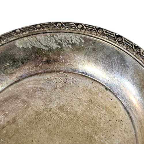 8 - A COLLECTION OF EARLY 20TH CENTURY CONTINENTAL SILVER TRINKETS
To include a shell dish set with a bi... 