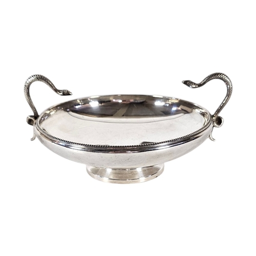 81 - AN EARLY ART DECO SILVER ‘SNAKE’ BOWL
Two serpent form handled with classical border, hallmarked Wil... 