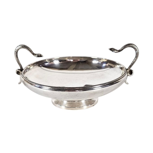 81 - AN EARLY ART DECO SILVER ‘SNAKE’ BOWL
Two serpent form handled with classical border, hallmarked Wil... 