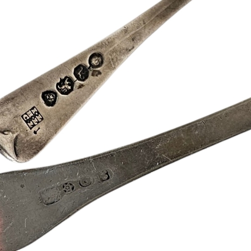 91 - A COLLECTION OF GEORGIAN AND LATER SILVER FLATWARE
To include two sugar tongs, mustard spoons includ... 