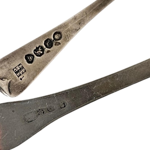 91 - A COLLECTION OF GEORGIAN AND LATER SILVER FLATWARE
To include two sugar tongs, mustard spoons includ... 