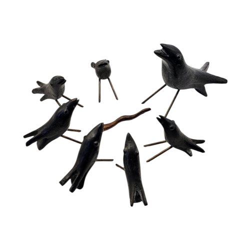 99 - GUY TAPLIN, B. 1939, LIMITED EDITION BRONZE SEVEN PIECE
Titled ‘Crow Family’, all signed, numbered 4... 