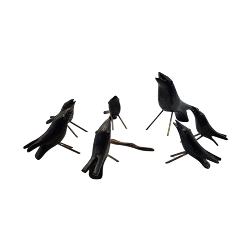 99 - GUY TAPLIN, B. 1939, LIMITED EDITION BRONZE SEVEN PIECE
Titled ‘Crow Family’, all signed, numbered 4... 