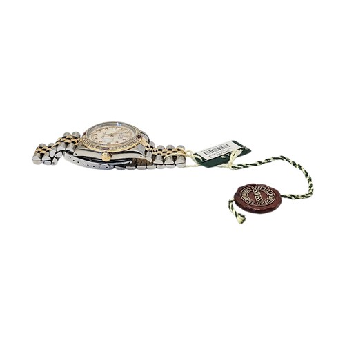 10A - ROLEX, DATEJUST, AN 18CT GOLD, STAINLESS STEEL, DIAMOND AND RUBY GENT’S WRISTWATCH
Having baguette c... 