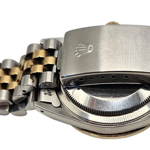 10A - ROLEX, DATEJUST, AN 18CT GOLD, STAINLESS STEEL, DIAMOND AND RUBY GENT’S WRISTWATCH
Having baguette c... 