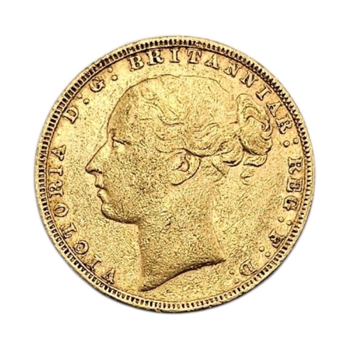21A - A QUEEN VICTORIA 22CT GOLD FULL SOVEREIGN COIN, DATED 1880 
Young portrait bust, George and Dragon t... 