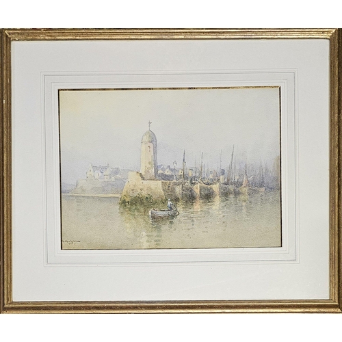 414 - PORT SAINT MARY, THE ISLE OF MAN, EARLY 20TH CENTURY WATERCOLOUR
Indistinctly signed, mounted, frame... 