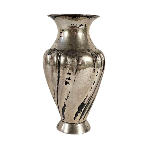 5 - AN EARLY 20TH CENTURY CONTINENTAL SILVER VASE
Scrolled fluted design, marked .900 to base.
(approx 1... 