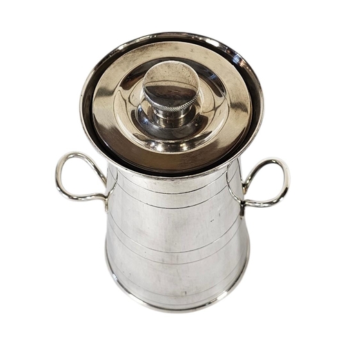 1 - ASPREY, A LARGE EARLY 20TH CENTURY SILVER PLATED NOVELTY ‘MILK CHURN’COCKTAIL SHAKER
Conical form wi... 