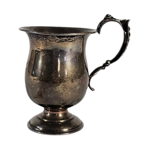 20 - AN EARLY 20TH CENTURY SILVER CHRISTENING JUG
Plain form with engraved initials, hallmarked Birmingha... 