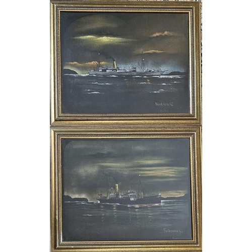 4 - HARRY COCKELL, NEW ZEALAND, A PAIR OF EARLY 20TH CENTURY OIL ON CANVAS 
Titled ‘Hinemoa NZ’ and ‘Tut... 