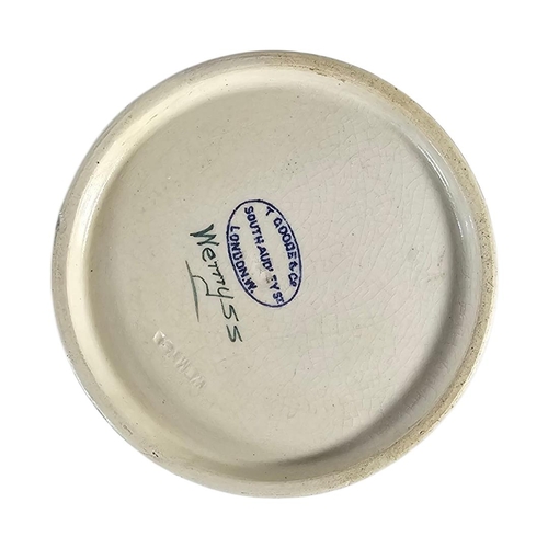 44 - WEMYSS WARE, AN EARLY 20TH CENTURY ‘PLUMS’ POTTERY BISCUIT BOX
Hand painted decoration of purple fru... 