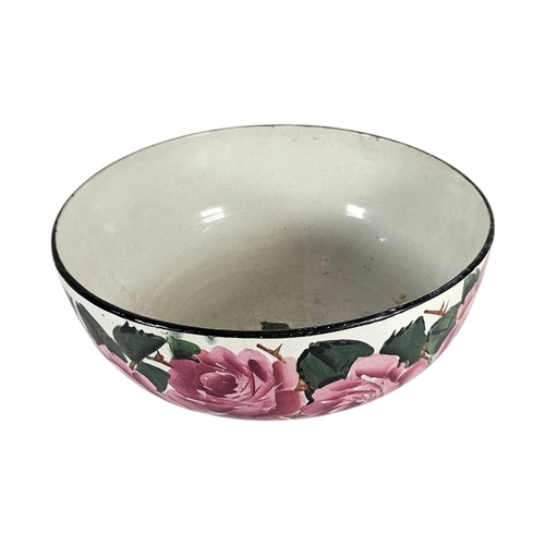 51 - WEMYSS WARE, A LARGE EARLY 20TH CENTURY 'CABBAGE ROSE' POTTERY BOWL
Handwritten mark to base.
(appro... 