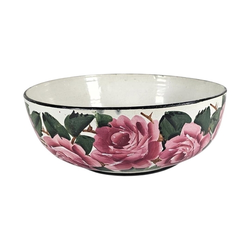 51 - WEMYSS WARE, A LARGE EARLY 20TH CENTURY 'CABBAGE ROSE' POTTERY BOWL
Handwritten mark to base.
(appro... 