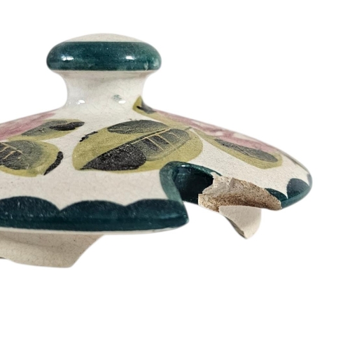 56 - WEMYSS WARE, AN EARLY 20TH CENTURY ‘CABBAGE ROSE’ POTTERY PRESERVE POT
Hand painted decoration with ... 