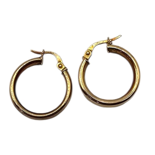 9 - A PAIR OF VINTAGE 9CT GOLD HOOP EARRINGS.
(approx 2cm, approx 1.8g)


Condition: good overall, no da... 