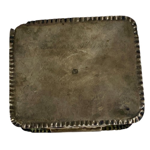 8 - Charles II Silver Crown 1673? Housed in silver Box Engraved ‘February 10th 1884’. Weight 151.54g