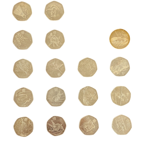 22 - Complete set of Olympic 50 pence Coins Including Completer Medallion in Collectors Tray