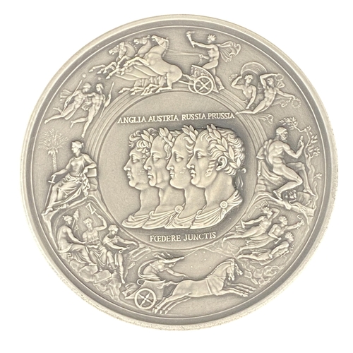 24 - Pistrucci Waterloo Medallion Struck in 999 Silver, Weight 250 grams. In original Royal Mint Case wit... 