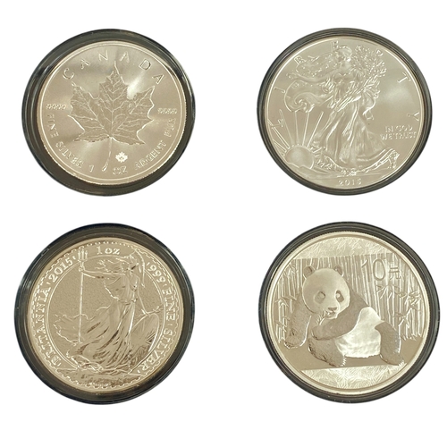 55 - The 2015 silver coins of the World collection containing USA/UK/CANADA/CHINA 999 Fine
One Ounce silv... 