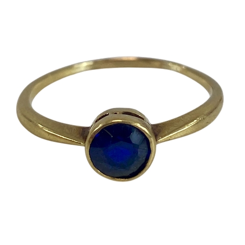 676 - 3 ring lot: 9ct Gold Single stone Ring, weight 1.65 grams ring size N. 18ct Gold Multi-Stone Diamond... 