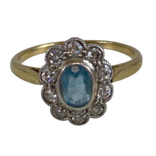 676 - 3 ring lot: 9ct Gold Single stone Ring, weight 1.65 grams ring size N. 18ct Gold Multi-Stone Diamond... 