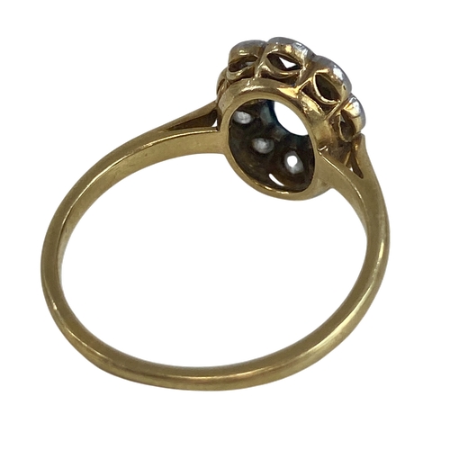 676 - 3 ring lot: 9ct Gold Single stone Ring, weight 1.65 grams ring size N. 18ct Gold Multi-Stone Diamond... 