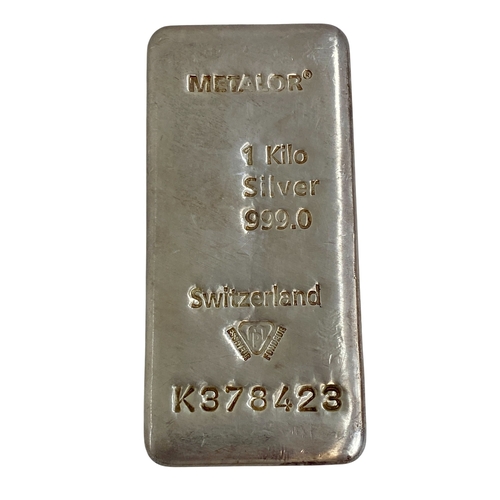 316 - Metalor Switzerland 1 Kilo 999.0 Silver Bar.