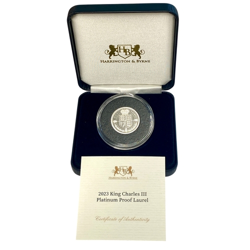 64 - King Charles III Platinum proof Laurel
2023 TDC Struck in 999.5 Platinum.
Limited edition of only 10... 