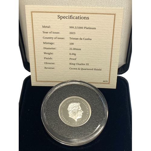 64 - King Charles III Platinum proof Laurel
2023 TDC Struck in 999.5 Platinum.
Limited edition of only 10... 