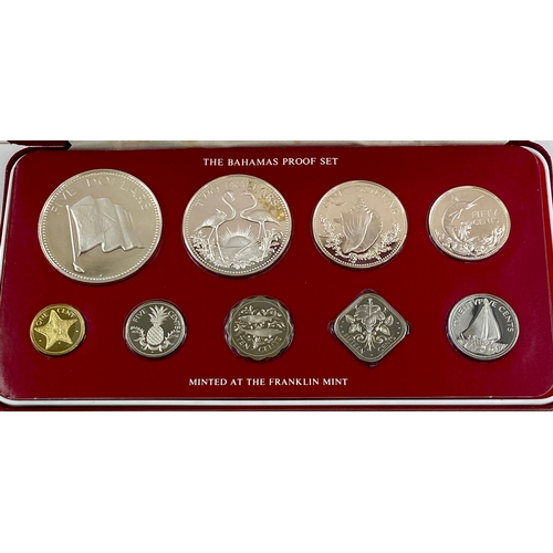 72 - Bahamas Proof Set 1977 $5 and $2 Struck in sterling silver. $1 and 50c in .800 Silver.
Cased as issu... 