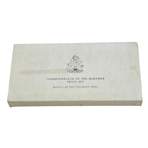 73 - Bahamas 1074 Proof set 
$5 and $2 sterling .925 Silver
$1 and 50c .800 Silver.
Practically as struck... 