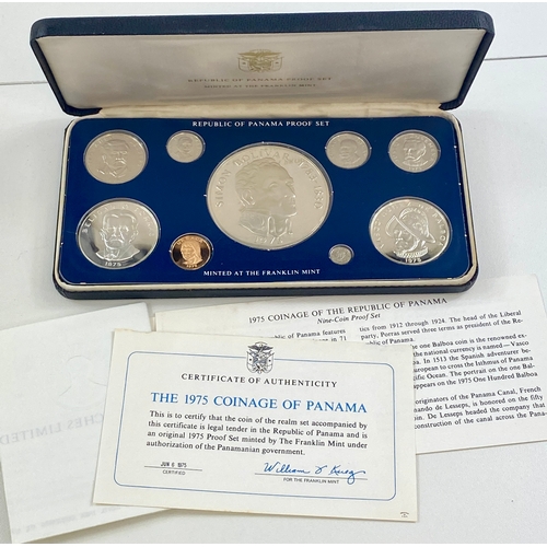 75 - Republic of Panama Proof set 1975
5 and 20 Balboas in .925 Sterling Silver.
In original case with CO... 