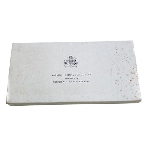 79 - National Coinage of Guyana Proof Set 1977
2 Large coins .925 and .500 Silver in original case of iss... 