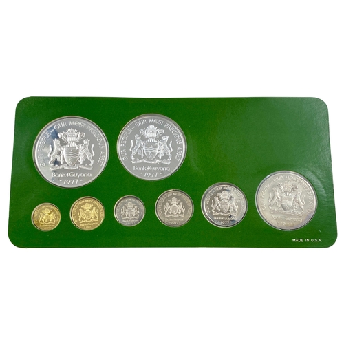 79 - National Coinage of Guyana Proof Set 1977
2 Large coins .925 and .500 Silver in original case of iss... 