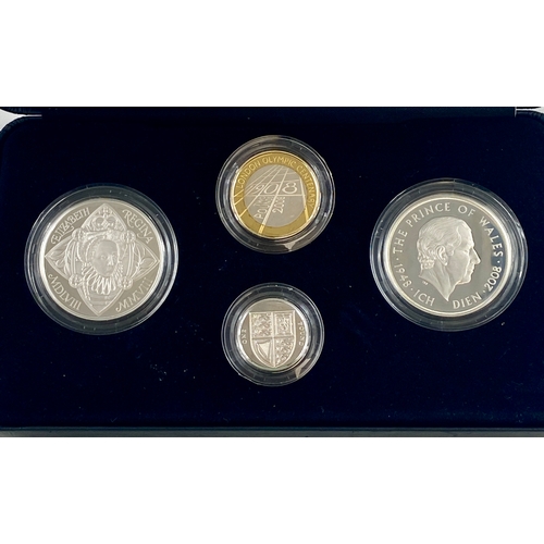88 - The 2008 UK Silver proof Piedfort Four coin collection in original Royal Mint case with COA.
Brillia... 