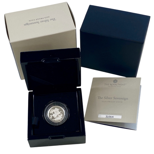 89 - Charles III Silver proof sovereign 2025 in Royal Mint case with COA.
Brilliant, practically as struc... 