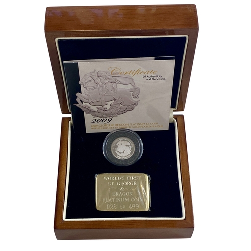91 - 2009 George and the Dragon Platinum .999 coin.
Weight 3.11 grams Proof cased with COA.
Practically a... 
