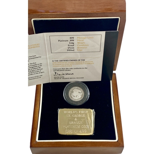 91 - 2009 George and the Dragon Platinum .999 coin.
Weight 3.11 grams Proof cased with COA.
Practically a... 
