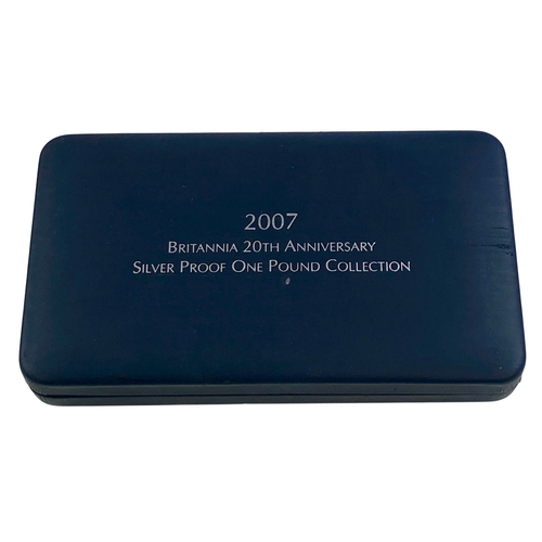 95 - 2007 Britannia 20th Anniversary silver proof One pound collection in Original Royal Mint case with C... 