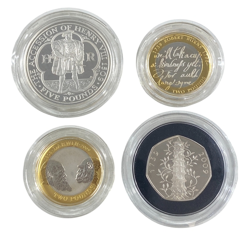 97 - 2009 Silver proof piedfort Four coin collection.
Includes the Kew Gardens 50 pence coin.
Slightly to... 