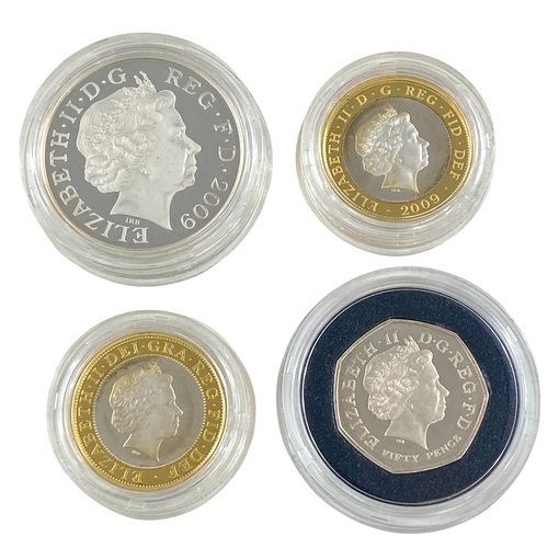 97 - 2009 Silver proof piedfort Four coin collection.
Includes the Kew Gardens 50 pence coin.
Slightly to... 