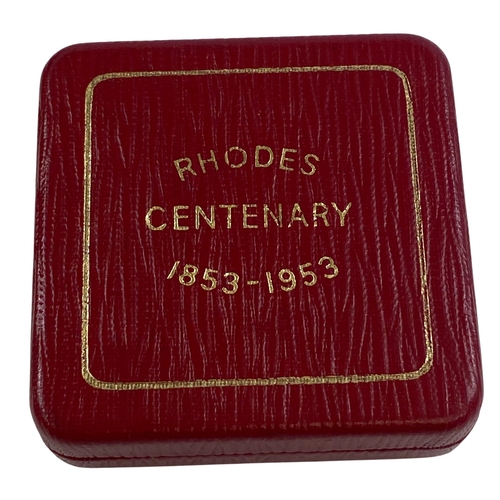 100 - Southern Rhodesia 1953 proof silver crown in crested case of issue.
Some toning, extremely fine or b... 