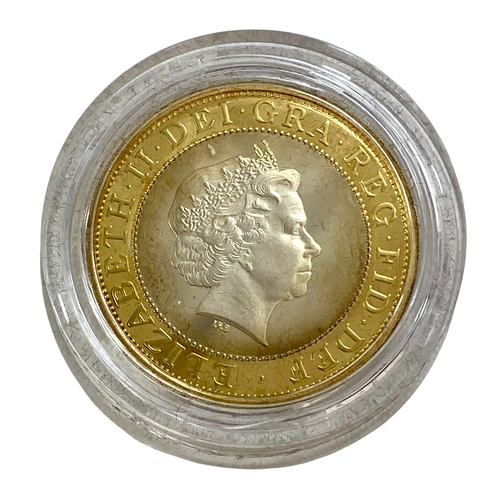 107 - 2005 End of WWII Silver proof Piedfort £2 coin. Toning on reverse of coin, otherwise practically as ... 