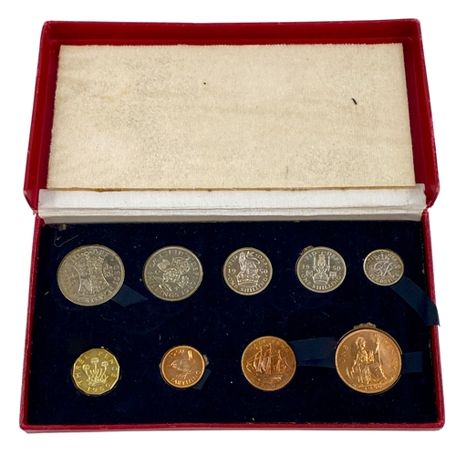 111 - George VI Mid-Century Proof set 1950 in Royal Mint Card case of issue Halfcrown to Halfpenny. 
Brill... 