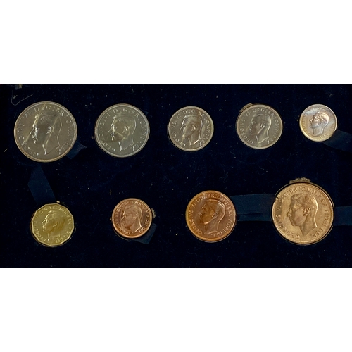 111 - George VI Mid-Century Proof set 1950 in Royal Mint Card case of issue Halfcrown to Halfpenny. 
Brill... 