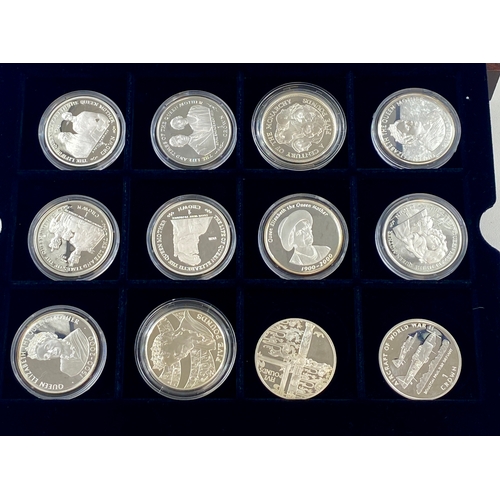 131 - A collection of 24 x Silver crown sized coins, each weighing 28.28 grams of .925 Silver.
Total weigh... 