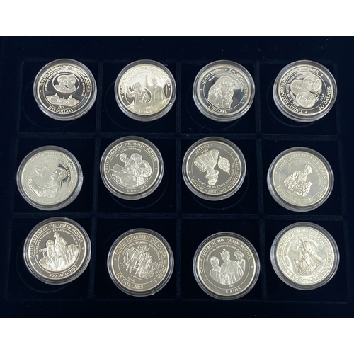 131 - A collection of 24 x Silver crown sized coins, each weighing 28.28 grams of .925 Silver.
Total weigh... 