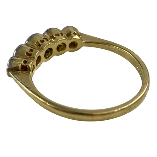 150 - 5 Stone Diamond Ring, 18 Ct Gold.
Ring size S


Viewing is available by appointment only...No later ... 
